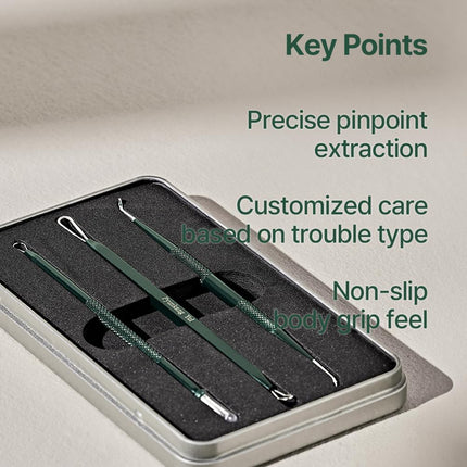 Pyunkang Yul - Pimple Extractor, estuche de estaño incluido, herramientas extractoras para eliminación de espinillas en la cara