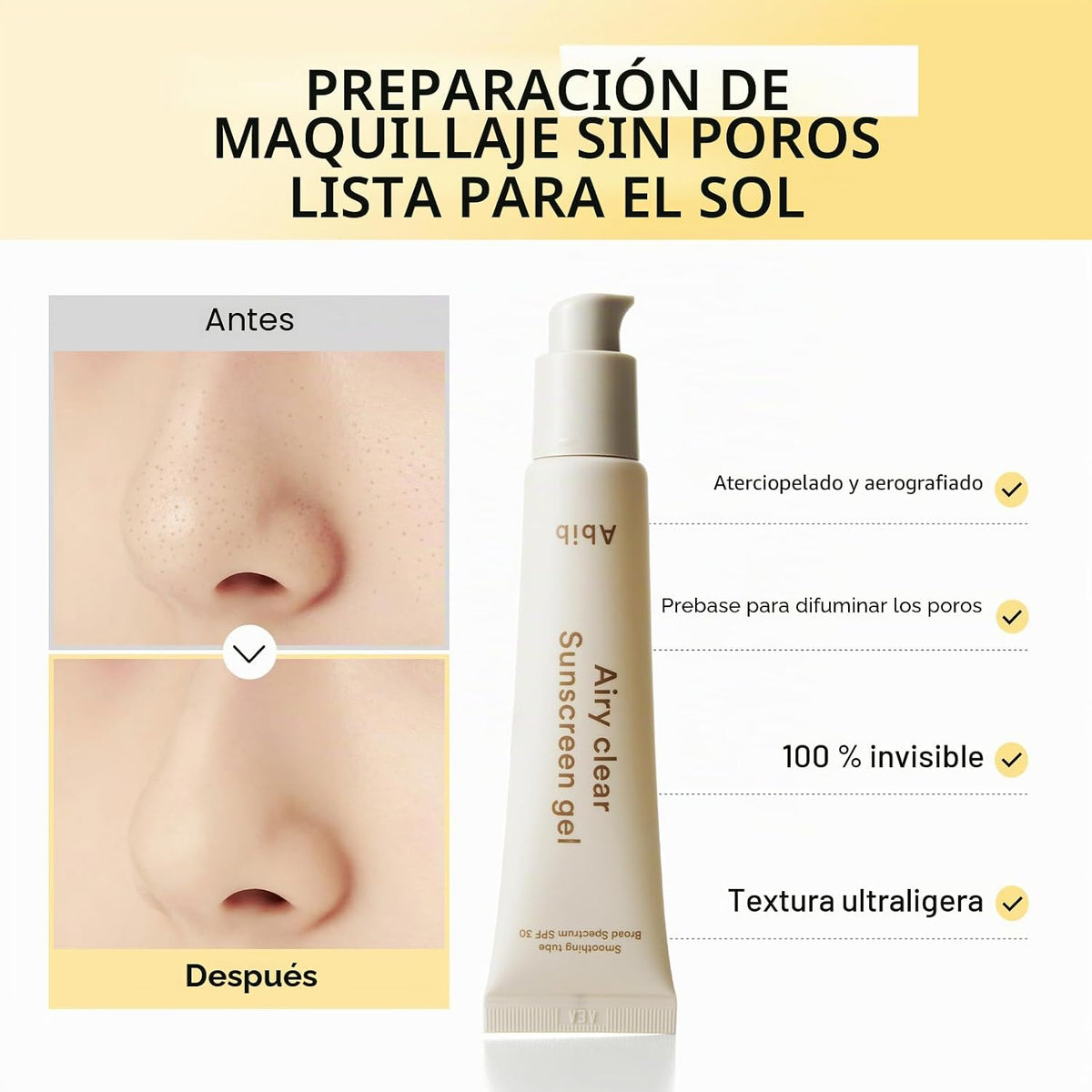 Abib Airy Clear Sunscreen Gel Smoothing Tube SPF 30 – 30 ml