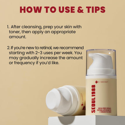 KSecret SEOUL 1988 Cream : Retinal Liposome 1% + Fermented Rice 50ml