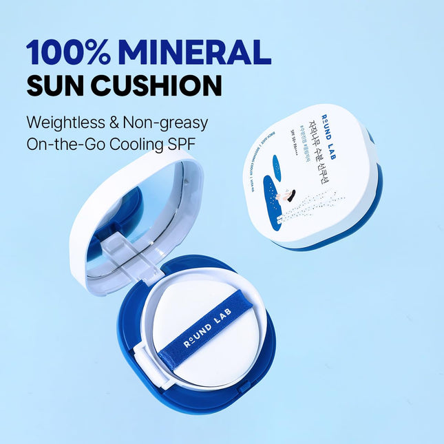 Round Lab Cushion solar hidratante con bloqueo UV SPF50+ de amplio espectro 15g