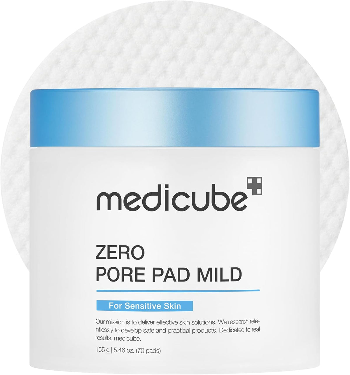 Medicube Zero Pore Pads Mild 2.0 (70 Pads) - Gentle Calming Toner Pads for Exfoliation, Minimizing Pores