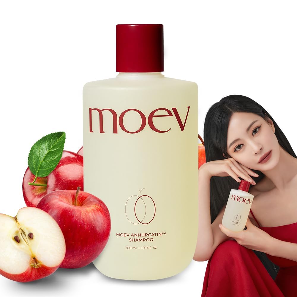 MOEV Shampoo ANNURCATIN  Cuidado del cabello de manzana coreana para mayor fuerza y volumen