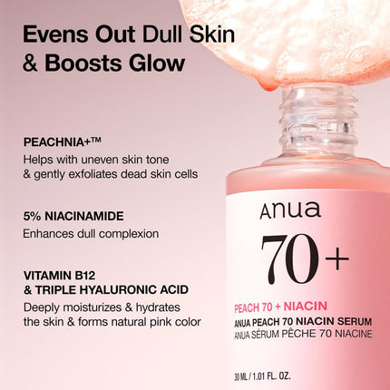 Anua Suero de niacinamida al 70 % de melocotón