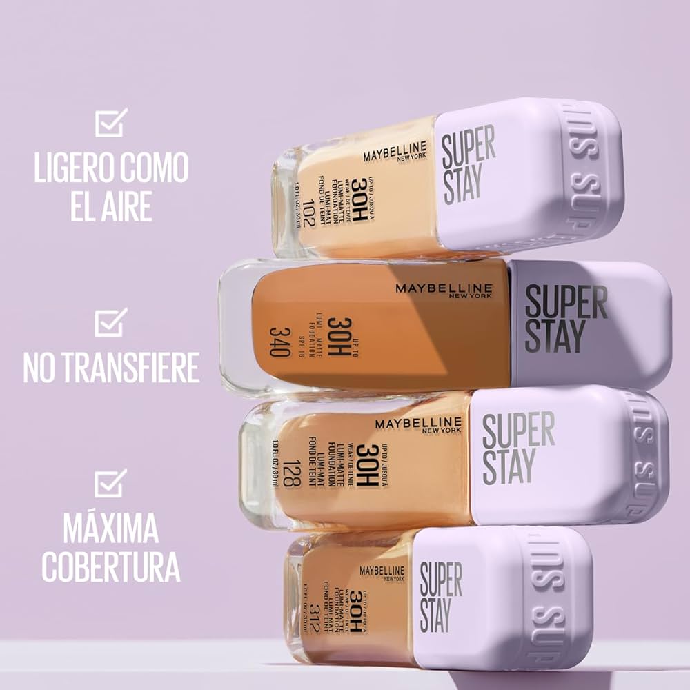Maybelline BaseSuper Stay Up to 30HR Wear Lumi-Matte de larga duración
