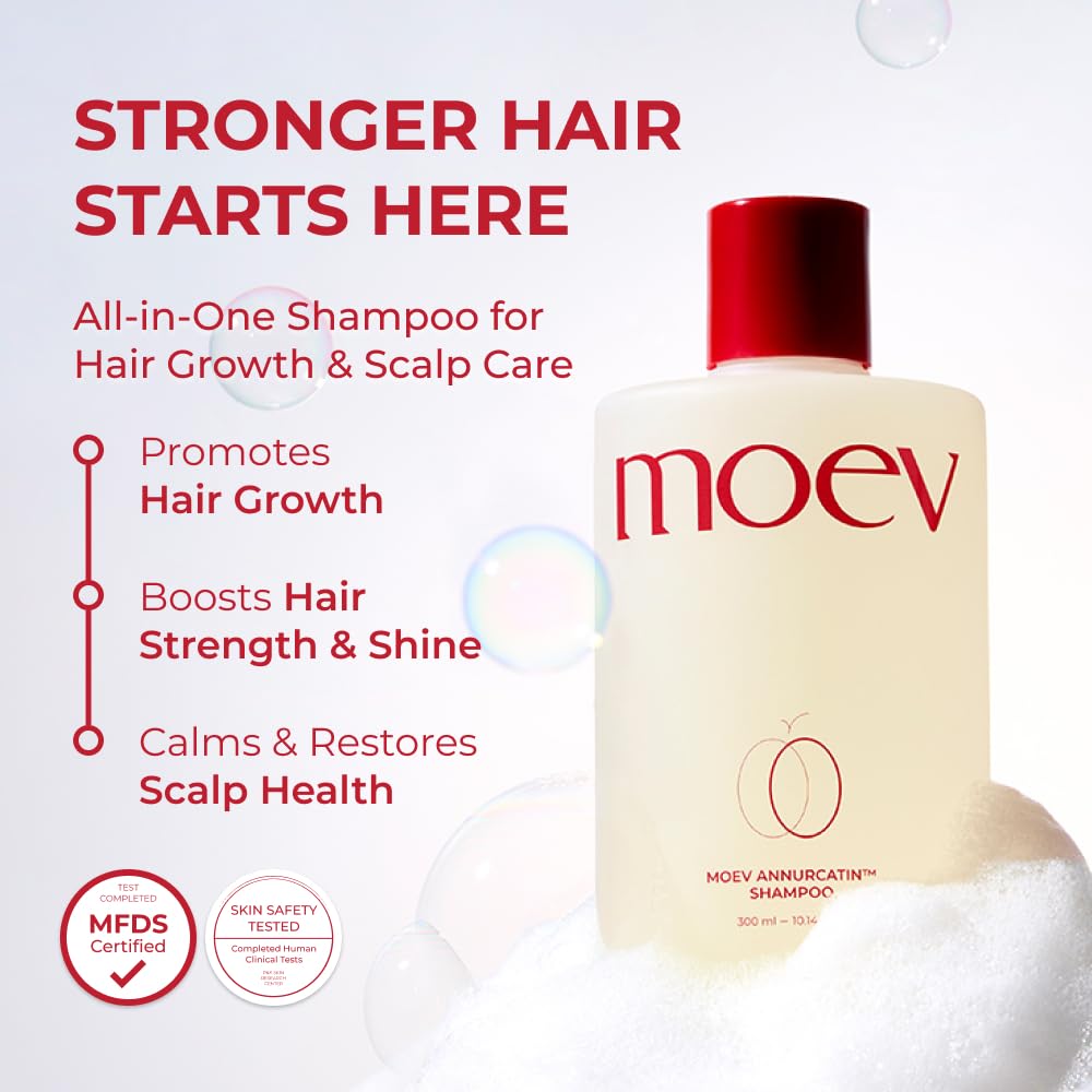 MOEV Shampoo ANNURCATIN  Cuidado del cabello de manzana coreana para mayor fuerza y volumen