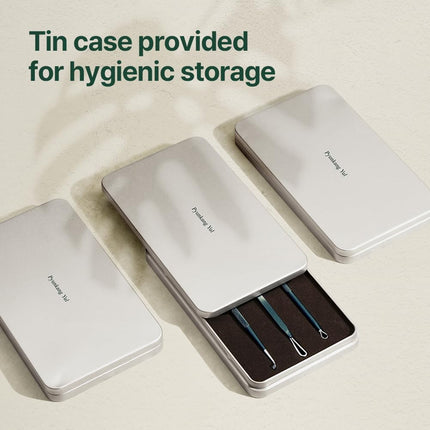 Pyunkang Yul - Pimple Extractor, estuche de estaño incluido, herramientas extractoras para eliminación de espinillas en la cara