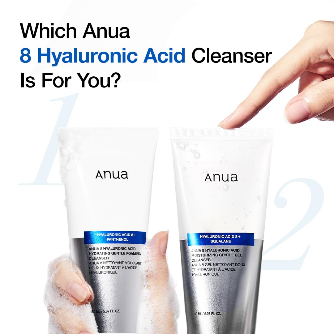 Anua 8 Hyaluronic Acid Moisturizing + Squalane Gentle Gel Cleanser – 150 ml