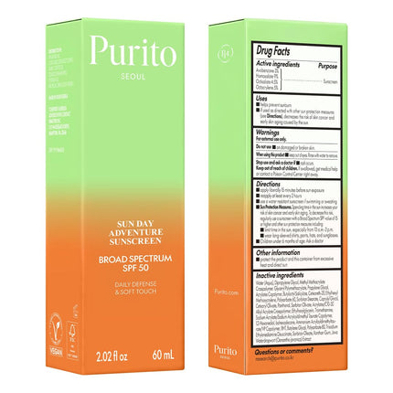 PURITO SEOUL Daily Soft Touch Sunscreen SPF50+ PA++++ 60 ml