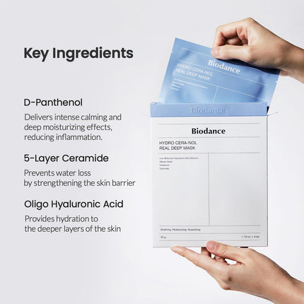 Biodance Hydro Cera-nol Real Deep Mask 1Box -Pack 4 unidades
