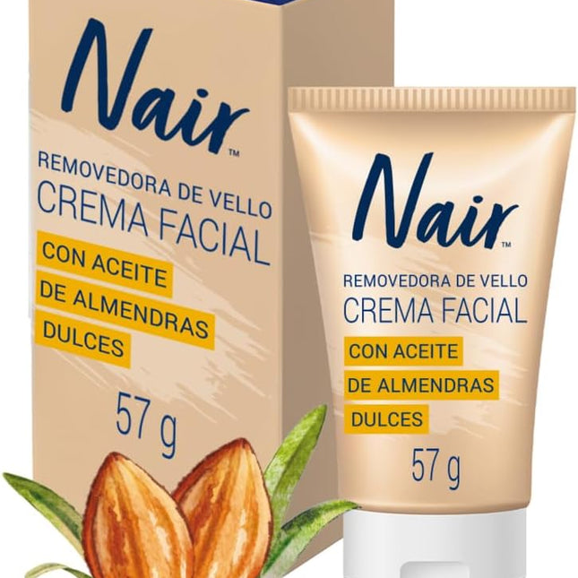 Nair Crema depilatoria facial con aceite de almendras 57g