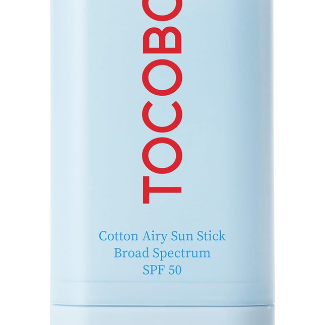 TOCOBO Cotton Airy Sun Stick SPF 50 - Protector solar mate coreano de amplio espectro para cara