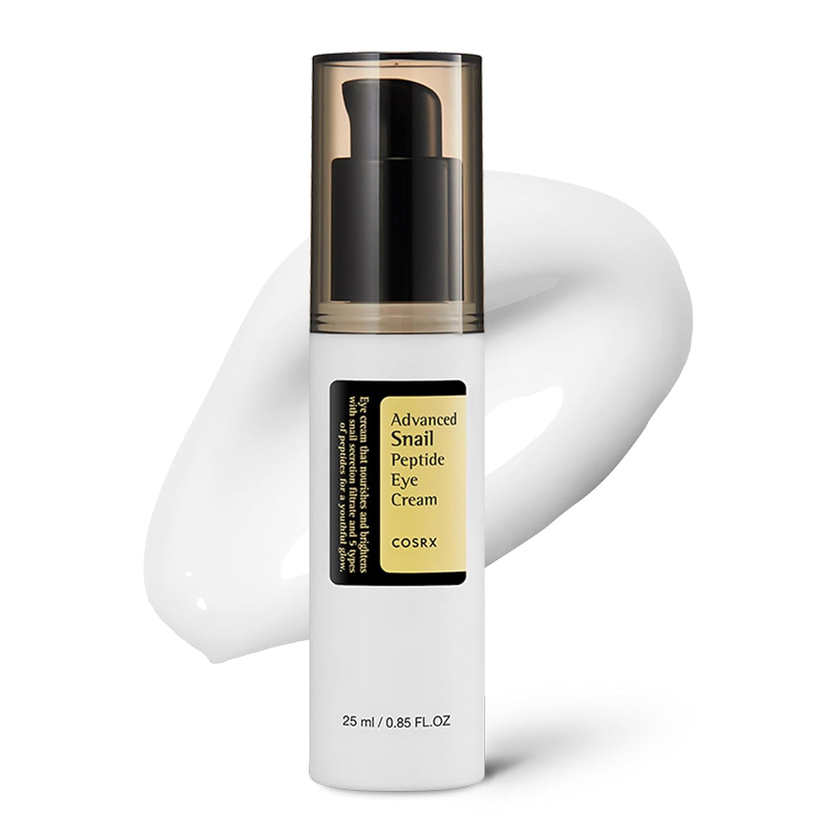 COSRX Snail Mucin Peptide Under Eye Cream 25ml 73.7% de mucina de caracol y niacinamida, crema de ojos antienvejecimiento
