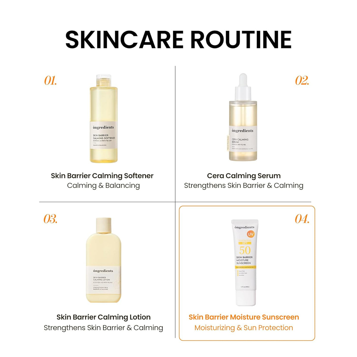 Ongredients Skin Barrier Moisture Sun Cream SPF50+ PA++++ 50ml