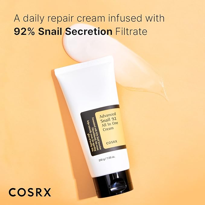 COSRX Snail Mucin 92% Crema Reparadora Daily Face Gel Moisturizer, Acne-prone,Para piel sencible, Korean Skincare 50ml