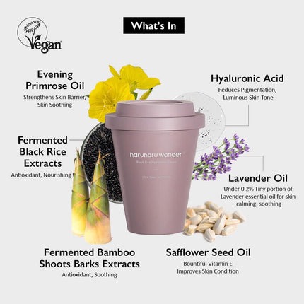 Haruharu Crema de arroz negro con ácido hialurónico 90ml