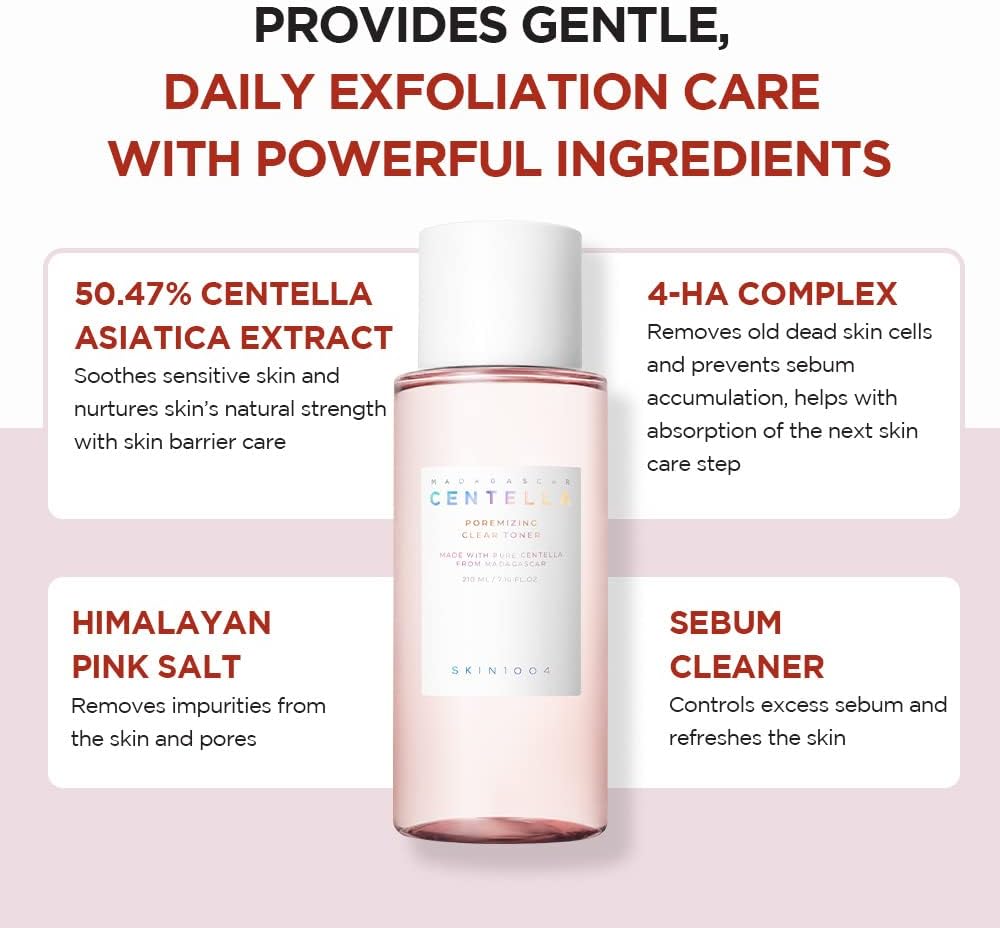 Skin1004 Centella Poremizing Tónico exfoliante y regulador del sebo 210ml