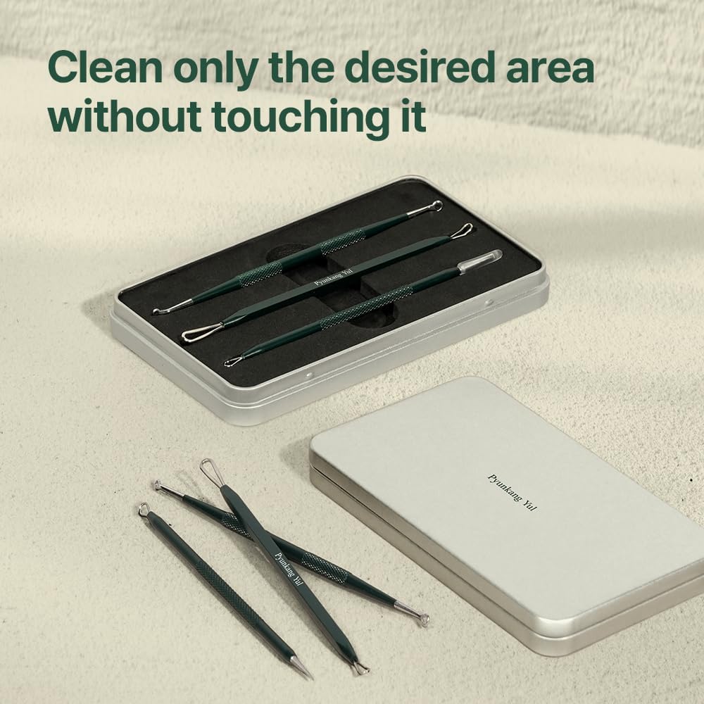 Pyunkang Yul - Pimple Extractor, estuche de estaño incluido, herramientas extractoras para eliminación de espinillas en la cara