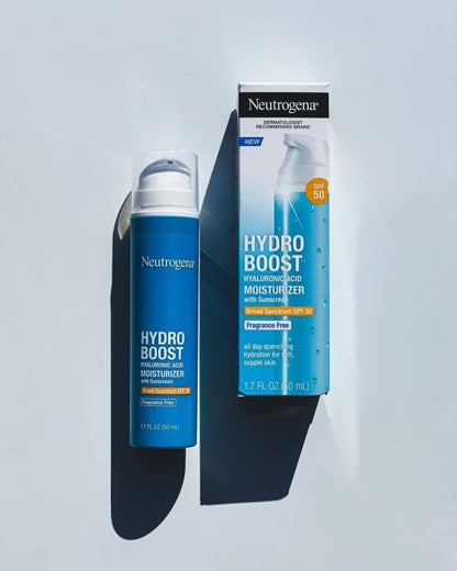 Neutrogena Hydro Boost Hyaluronic Acid Facial Moisturizer to Hydrate & Soothe Dry Skin - Fragrance Free - SPF 50