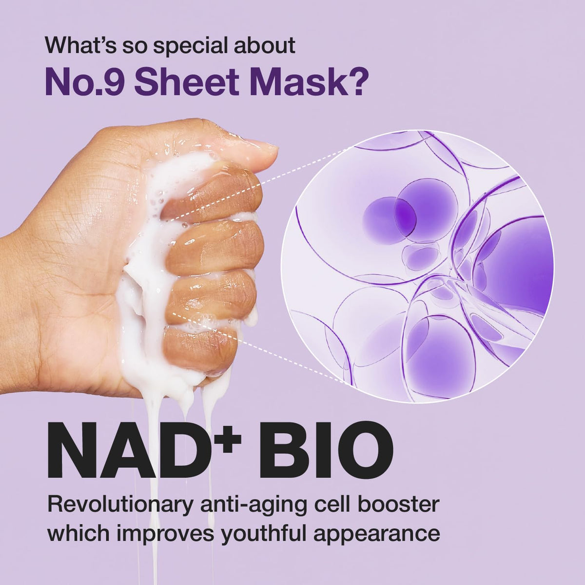 numbuzin No.9 Sheet Mask | NAD+ BIO Lifting-sil Full Face Mask