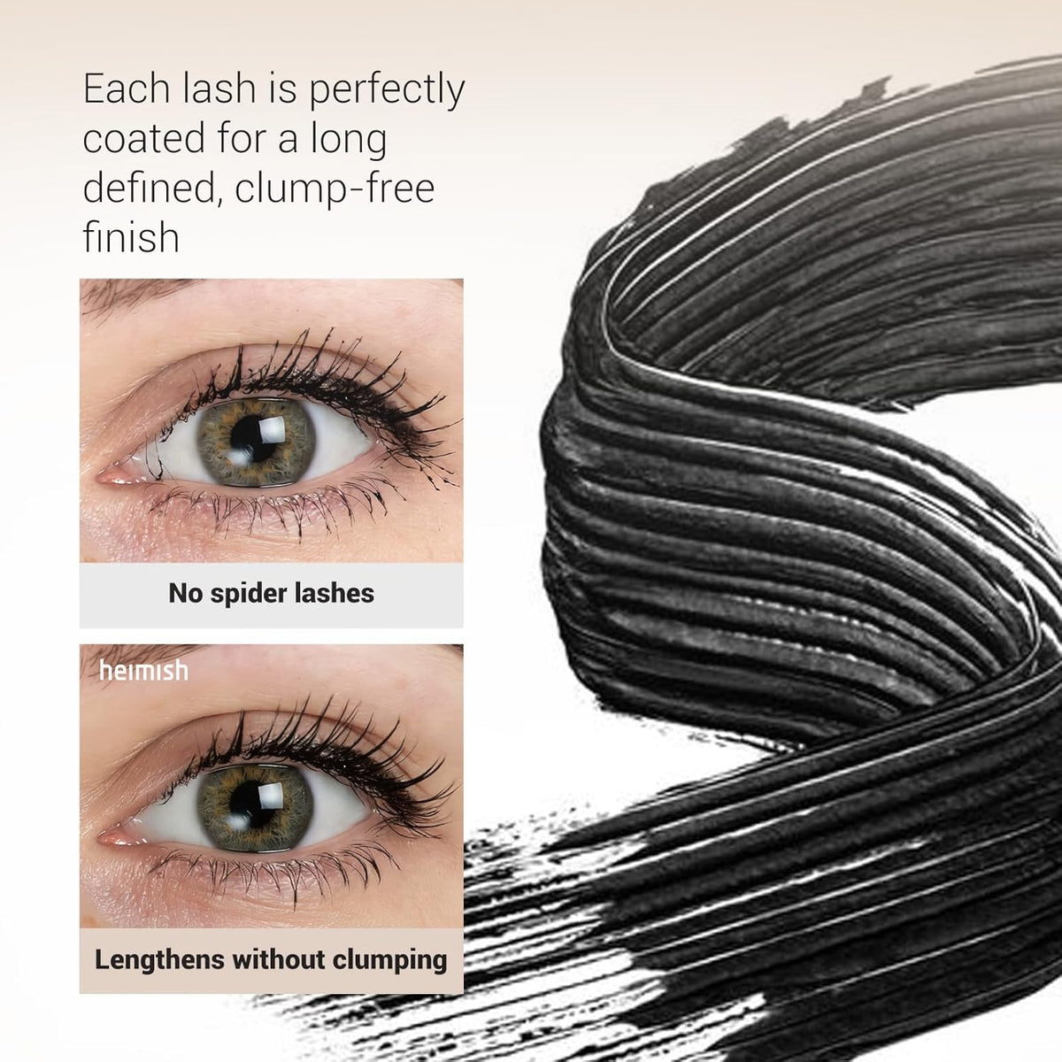 Heimish Dailism Smudge Stop Mascara de larga duración, impermeable