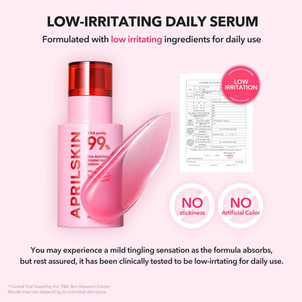 APRILSKIN TXA Niacinamide Toning Shot 99 Spicule - Serum para iluminar y cuidar los poros, 99% ácido tranexámico de alta pureza 3%+ niacinamida 5% 30ml