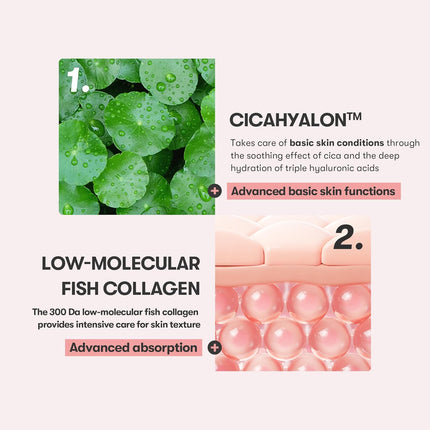 VT COSMETICS Esencia de colágeno de Cica, extracto de colágeno 300Da y complejo de péptidos para reafirmar, rellenar