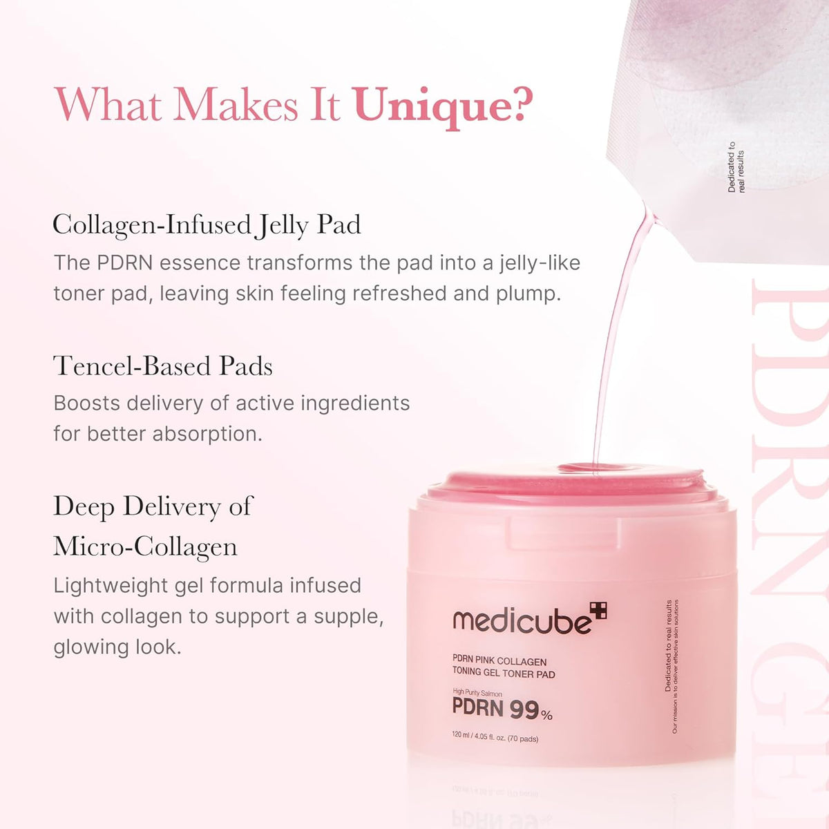 medicube Salmon DNA PDRN - Almohadilla de gelatina de colágeno rosa
