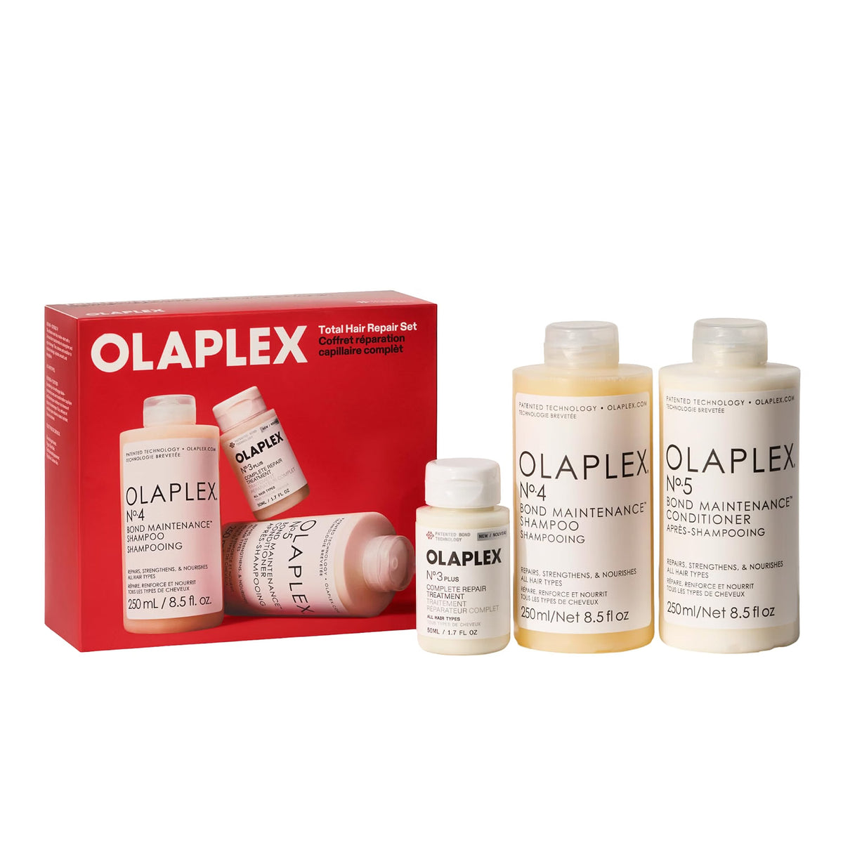 OLAPLEX Total Hair Repair Set – Rutina de Reparación Capilar 3 Pasos
