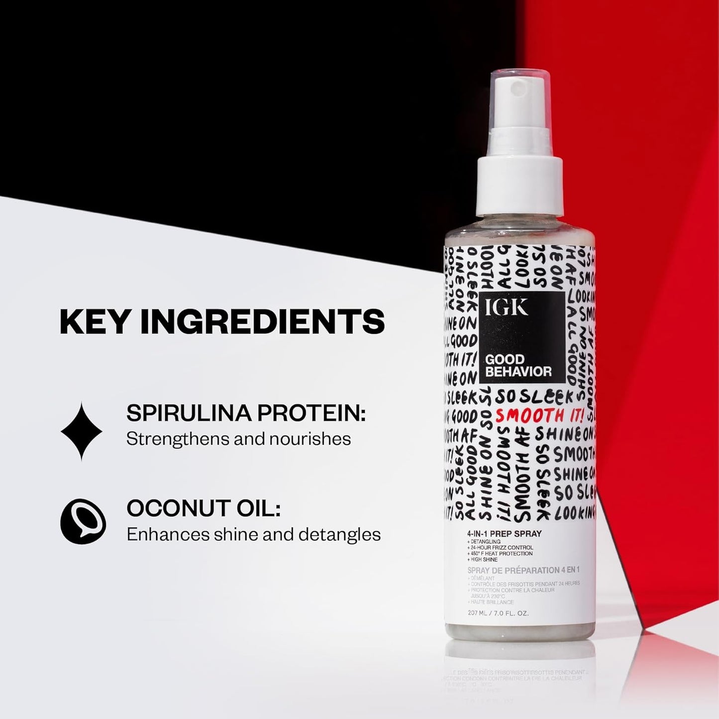 IGK GOOD BEHAVIOR Spray 4 en 1 Leave In + desenreda + protector de calor 60ml