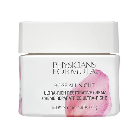 Physicians Formula Crema facial restauradora ultra rica de Rosé All Night, antienvejecimiento, relajante de arrugas | Dermatológicamente probada