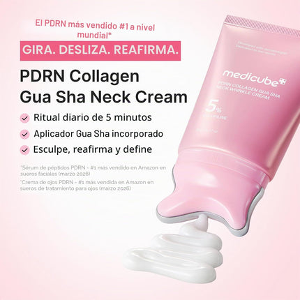 Medicube PDRN Collagen Gua Sha Neck Wrinkle Cream – Crema Reafirmante para Cuello con Gua Sha Integrado 90 g