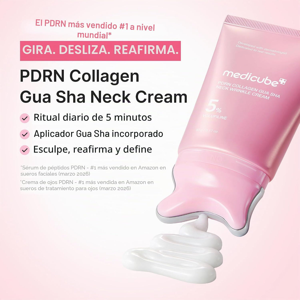 Medicube PDRN Collagen Gua Sha Neck Wrinkle Cream – Crema Reafirmante para Cuello con Gua Sha Integrado 90 g