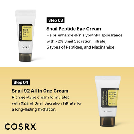 COSRX All About Snail Mucin - Set de cuidado de la piel coreano