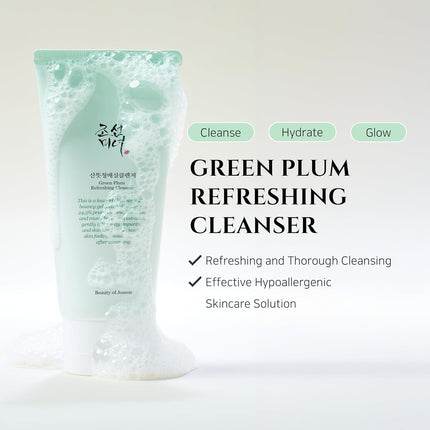 Beauty of Joseon Green Plum Refreshing limpiador profundo de poros, lavado facial para acné, removedor de puntos negros