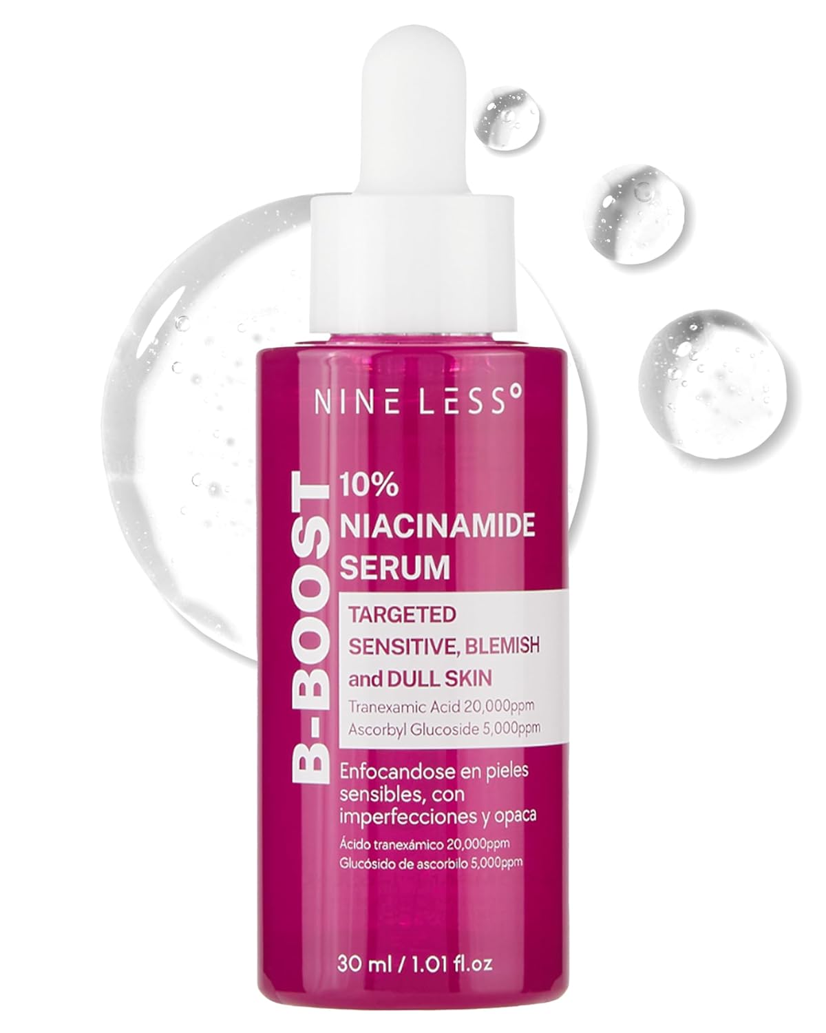 Nineless B-Boost Suero de Niacinamida 10% con Ácido tranexámico y glutatión 30ml