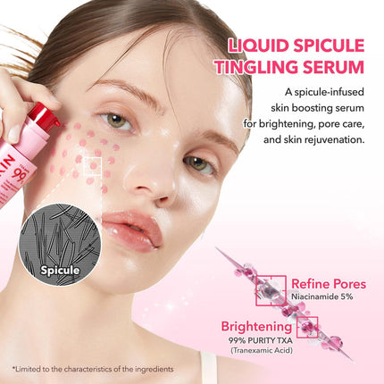 APRILSKIN TXA Niacinamide Toning Shot 99 Spicule - Serum para iluminar y cuidar los poros, 99% ácido tranexámico de alta pureza 3%+ niacinamida 5% 30ml