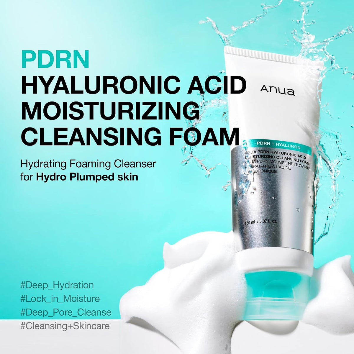 Anua PDRN Hyaluronic Acid Moisturizing Cleansing Foam – Espuma Limpiadora Hidratante 150ml