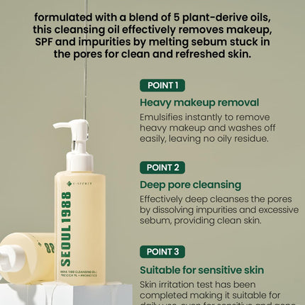 K-Secret Seoul 1988 Aceite Limpiador – Pine Cica 1% + Probióticos 150 ml