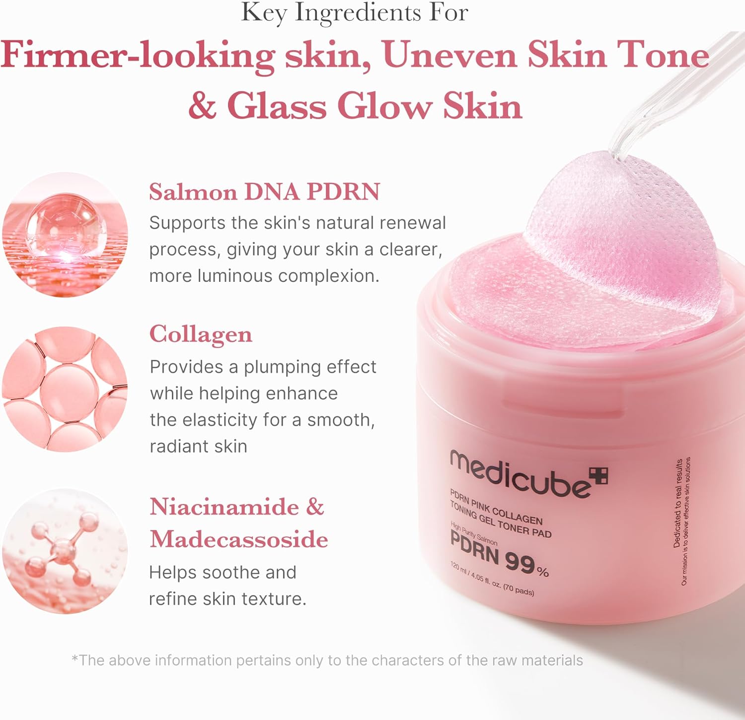 medicube Salmon DNA PDRN - Almohadilla de gelatina de colágeno rosa