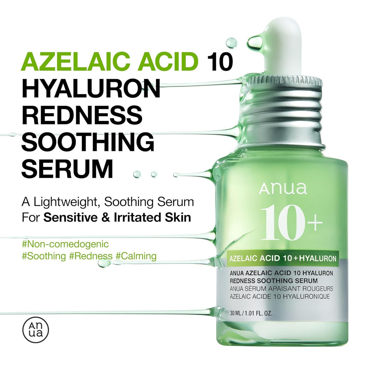 Anua - Acido Azelaico Ultimate Green Solution Suero Ligero Calmante e Hidratante
