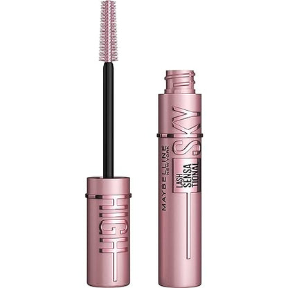 Maybelline Sky High Lavable Mascara Maquillaje, voluminizante, Construible, Mascara de alargamiento, Definición, Curling, Multiplicación, Lavable Muy Negro