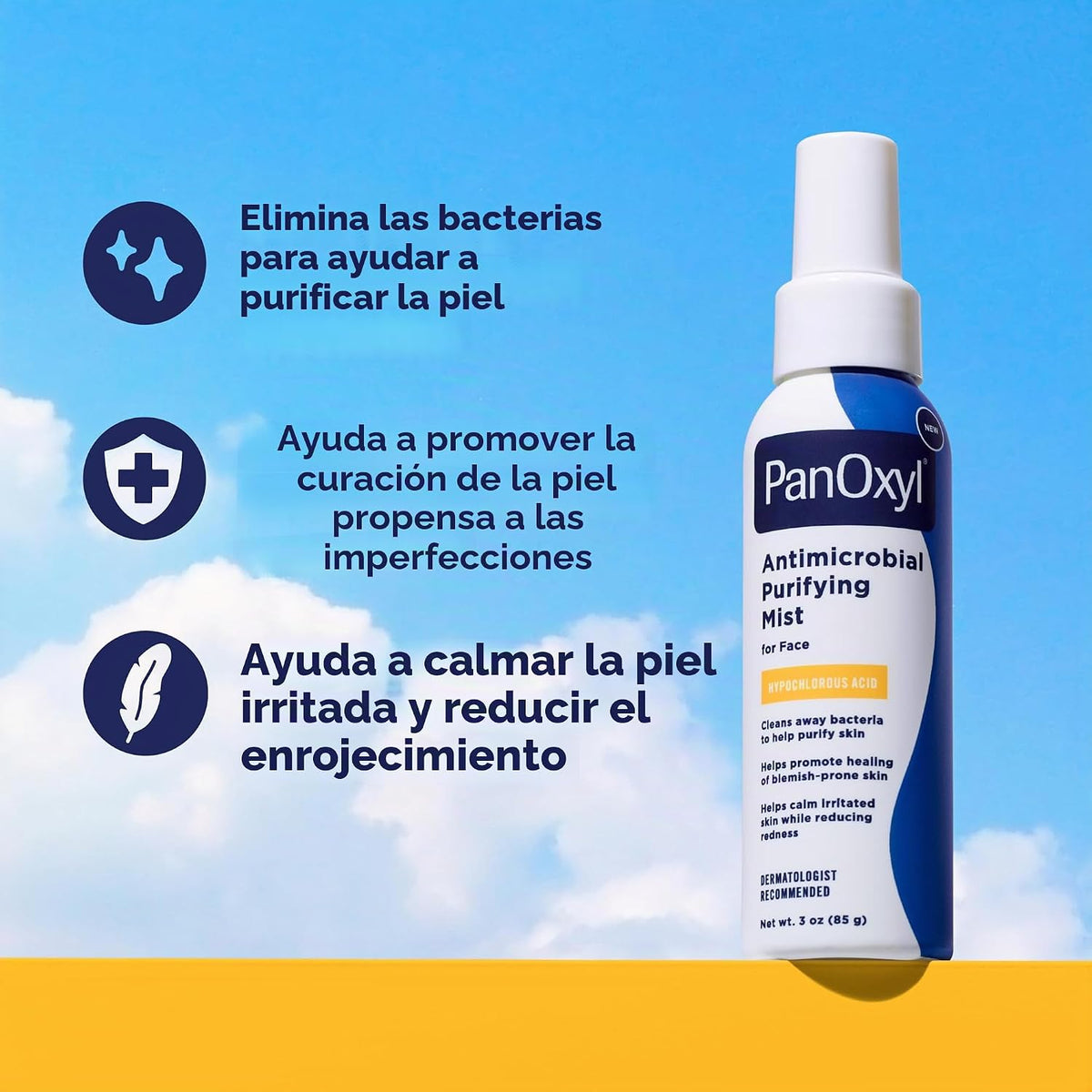 PanOxyl Antimicrobial Hydrating Mist – Niebla Purificadora con Ácido Hipocloroso 85g