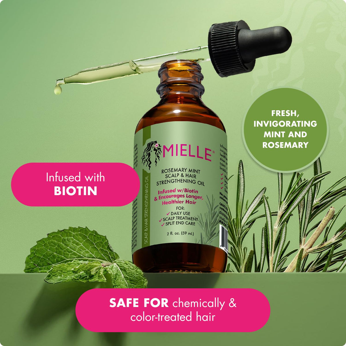 Mielle Rosemary Mint Scalp & Hair Strengthening Oil for All Hair 59ml