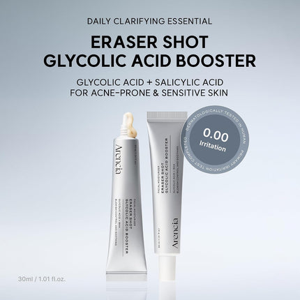 Arencia Eraser Shot Serum Glycolic Acid Booster – Sérum Exfoliante AHA, BHA y PHA 30 ml