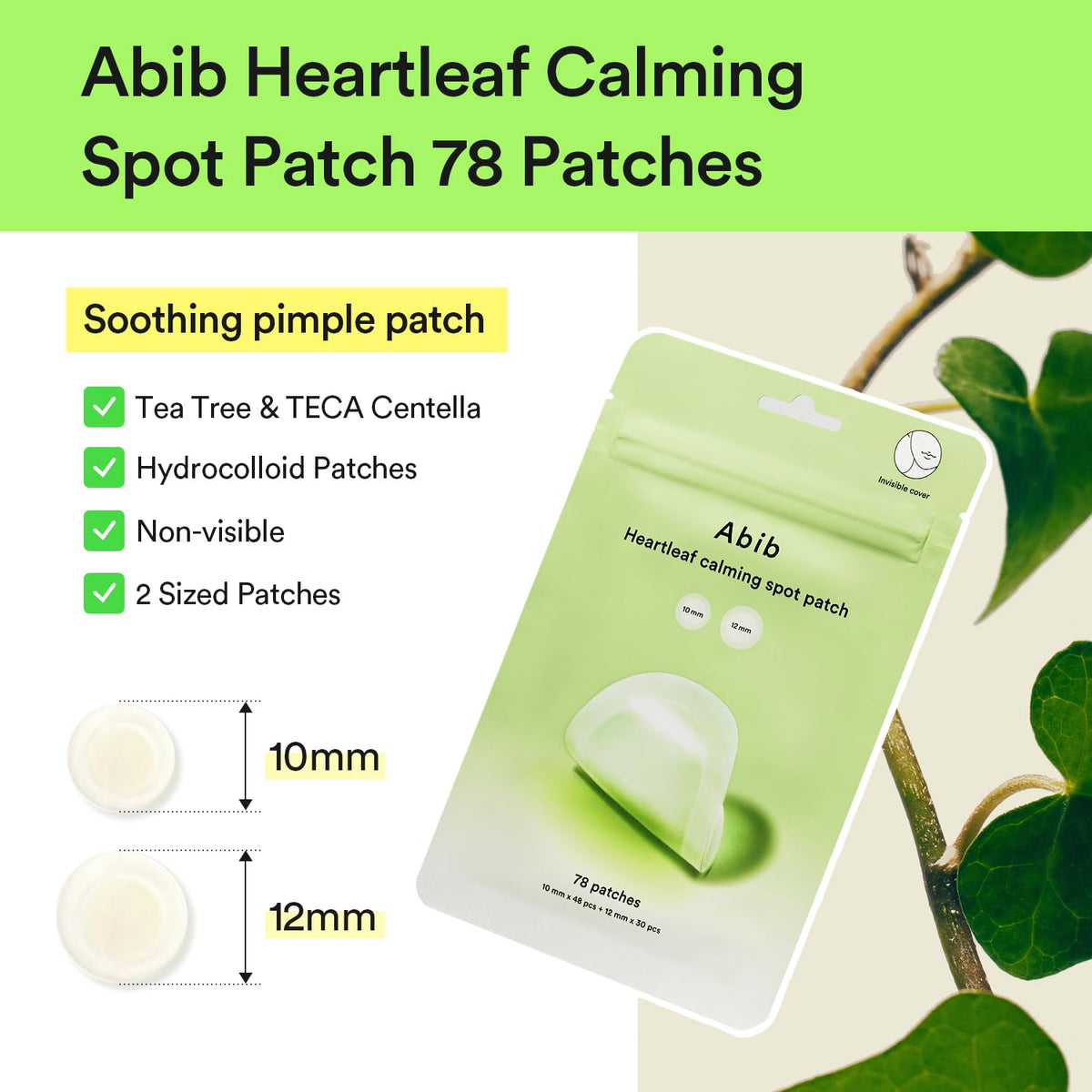Abib Heartleaf Calming Spot Patch 78pcs