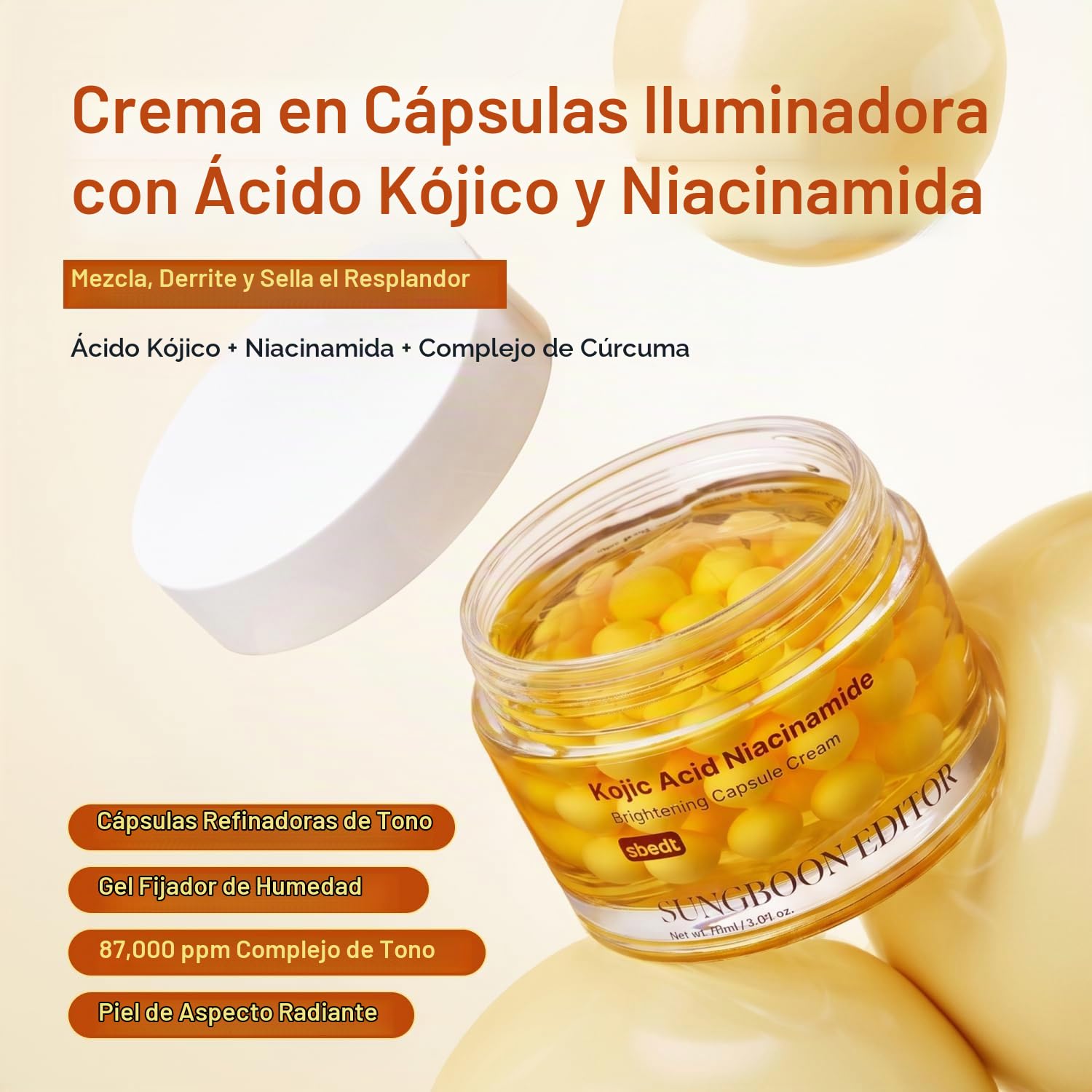 Sungboon Editor Kojic Acid Niacinamide Brightening Capsule Cream – 50 ml