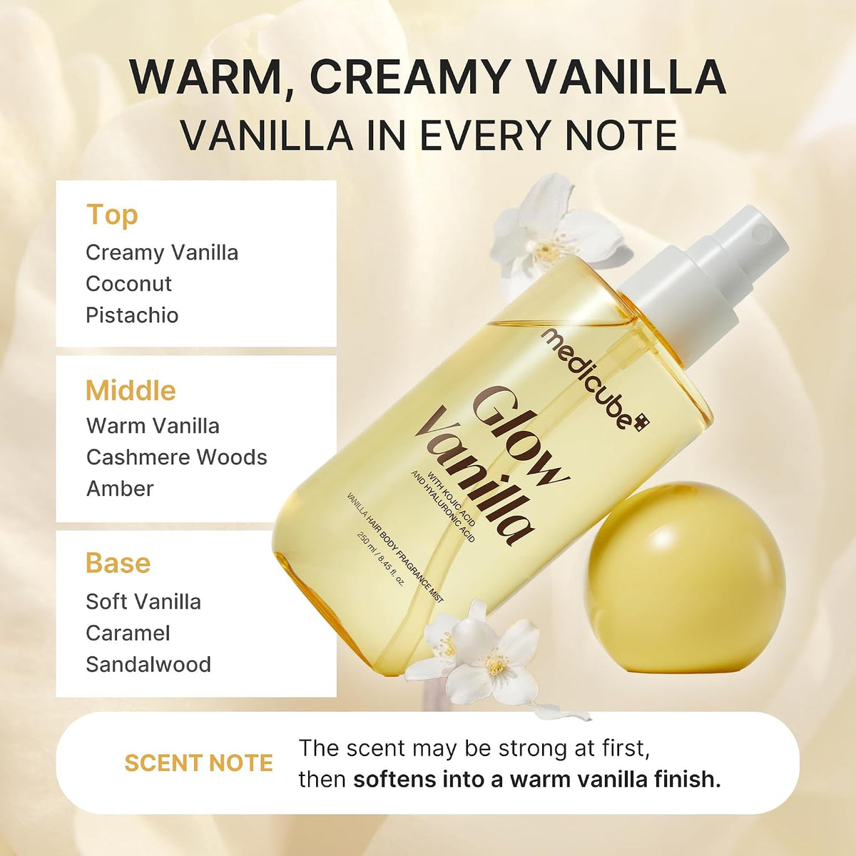 Medicube Glow Vanilla – Fragancia para Cabello y Cuerpo 30 ml