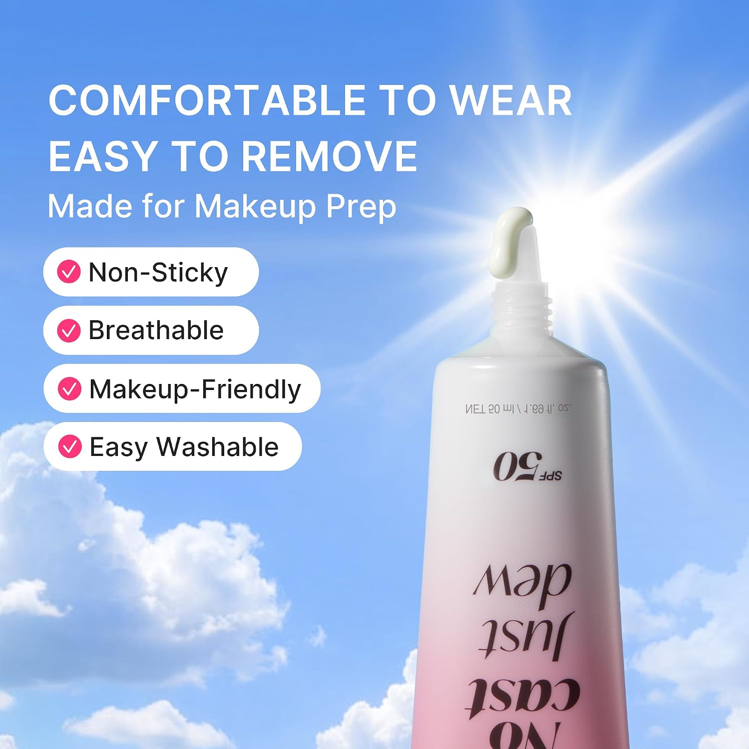 medicube No Cast Just Glow 50ml- ProtectoMedicube No Cast Just Dew PDRN Hydrating UV Sun Serum SPF 50 – Protector Solar Hidratante 50 ml