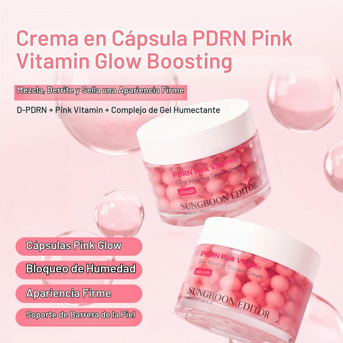 Sungboon Editor PDRN Pink Vitamin Glow Boosting Capsule Cream – 50 ml