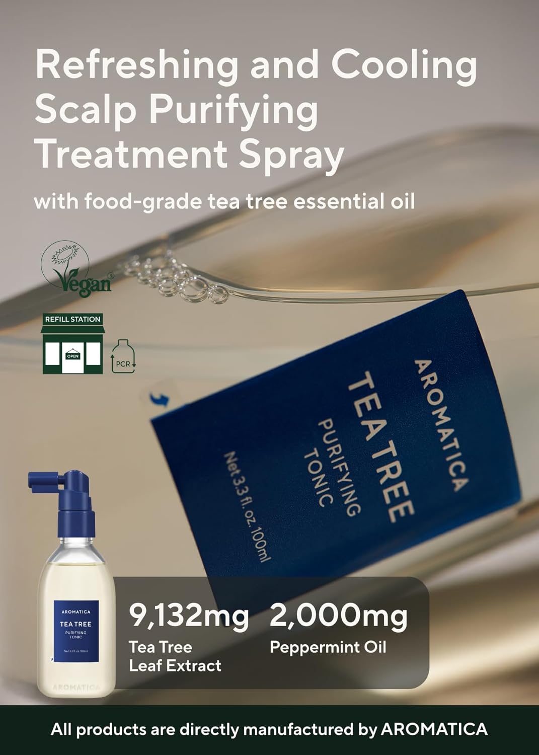 Aromatica Tea Tree Purifying Tonic – Tónico Purificante para Cuero Cabelludo 100 ml